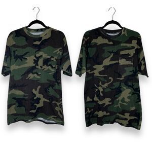 RedHead Camouflage Short Sleeve Crew Neck T Shirts Lot 2 Undershirt Men Medium